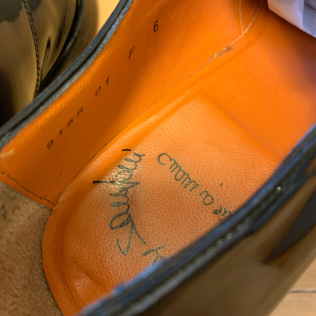 正規 SANTONI サントーニ エナメル パテントレザー ドレスシューズ-