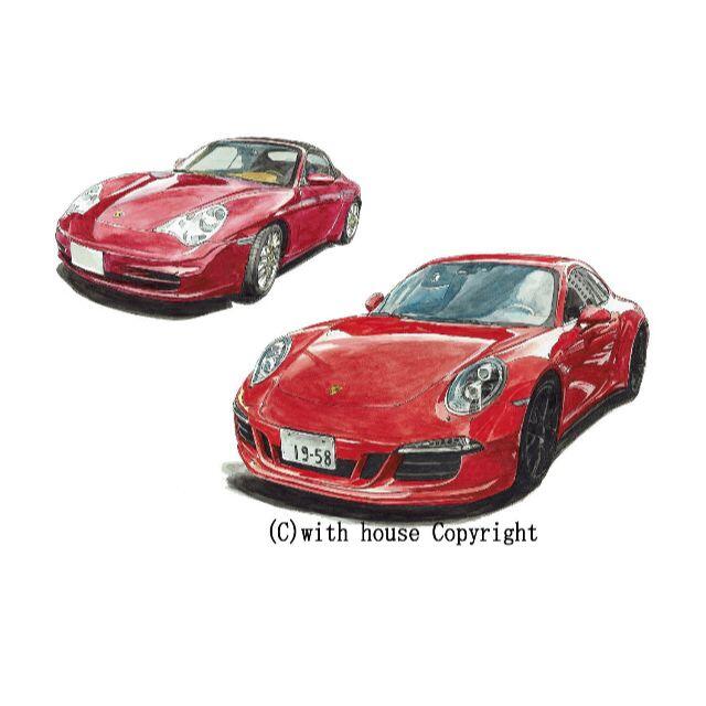 版画GC-1361ポルシェ911 GT3/GTS限定版画直筆サイン額装●作家平右ヱ門