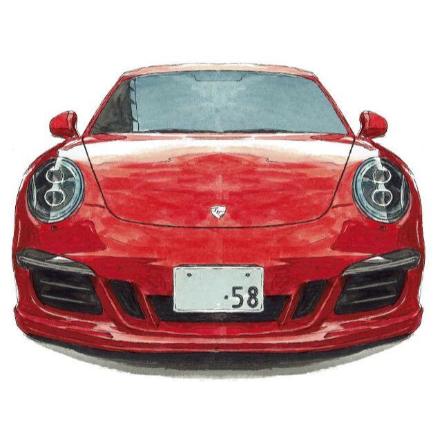 GC-1363ポルシェ911 GT3/GTS限定版画直筆サイン額装●作家平右ヱ門美術品/アンティーク