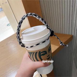 【人気】パラコード　ドリンクホルダー　持ち運び　便利　おしゃれ　かわいい　黒(その他)