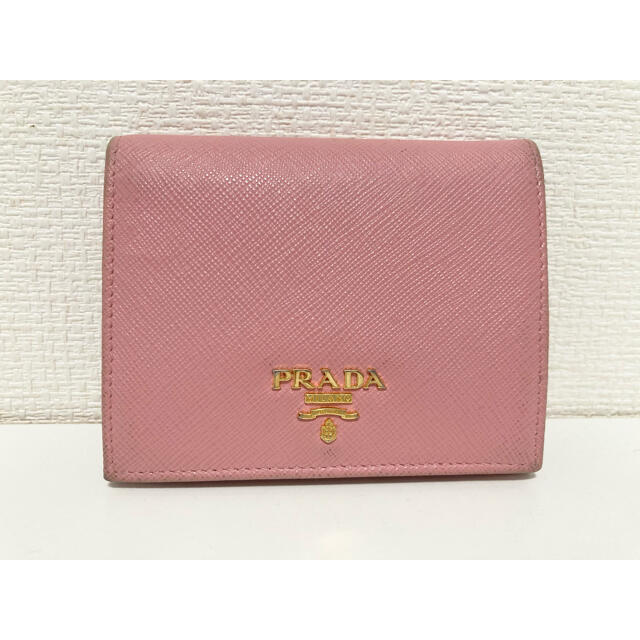 PRADA(プラダ)のPRADA プラダ 二つ折り 財布 ピンク PETALO 1MV204 中古 レディースのファッション小物(財布)の商品写真