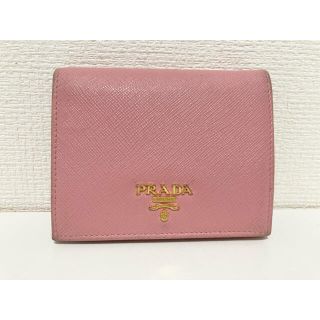 プラダ(PRADA)のPRADA プラダ 二つ折り 財布 ピンク PETALO 1MV204 中古(財布)