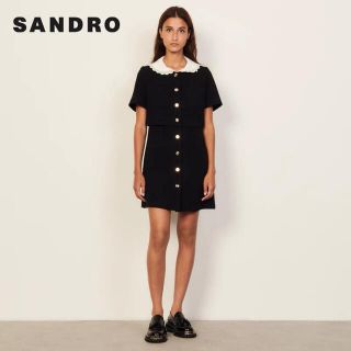 サンドロ(Sandro)の❤️Sandro2021新作　新品　グレーワンピース　オシャレ　綺麗上品(ひざ丈ワンピース)