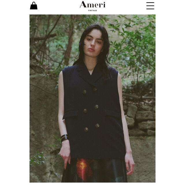 Ameri METALLIC BUTTON TAILORED VEST アメリ