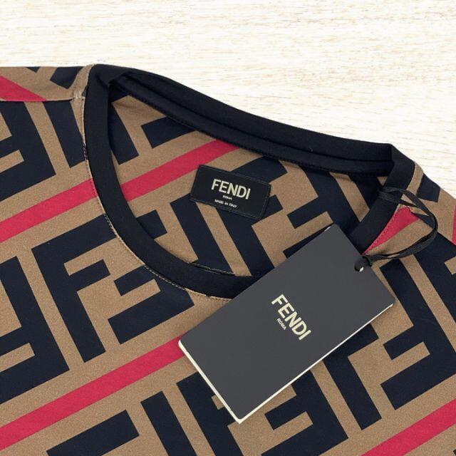 FENDI(フェンディ)の●新品/正規品● FENDI FFモチーフ 斜ストライプ Tシャツ メンズのトップス(Tシャツ/カットソー(半袖/袖なし))の商品写真