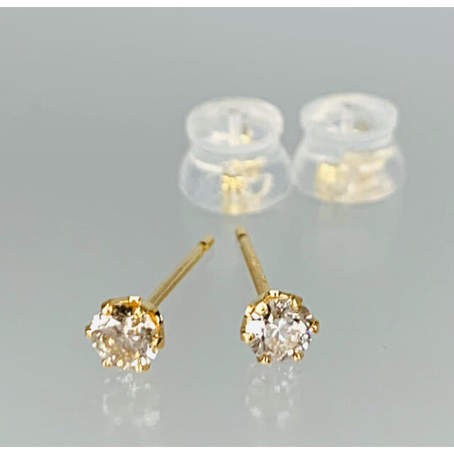 K18YG ハート ダイヤモンド ピアス 0.20CT