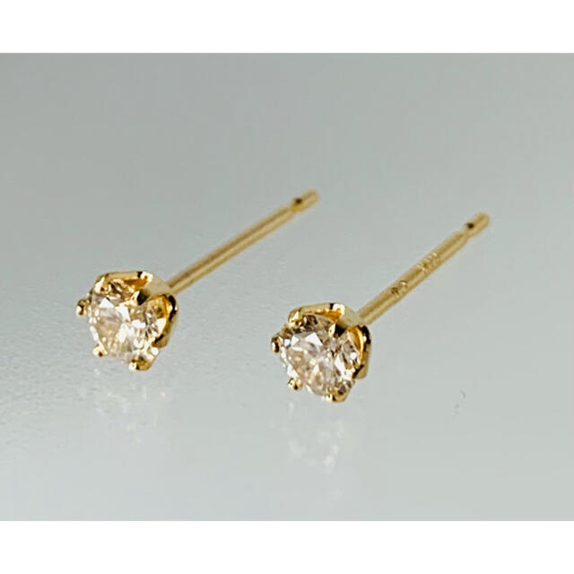K18YG ハート ダイヤモンド ピアス 0.20CT