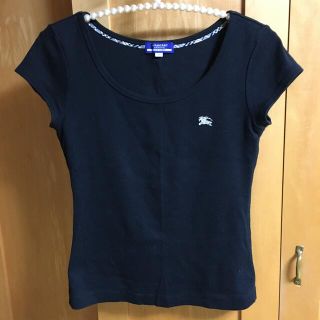 バーバリーブルーレーベル(BURBERRY BLUE LABEL)の【美品】バーバリーブルーレーベル黒Tシャツ　38(Tシャツ(半袖/袖なし))