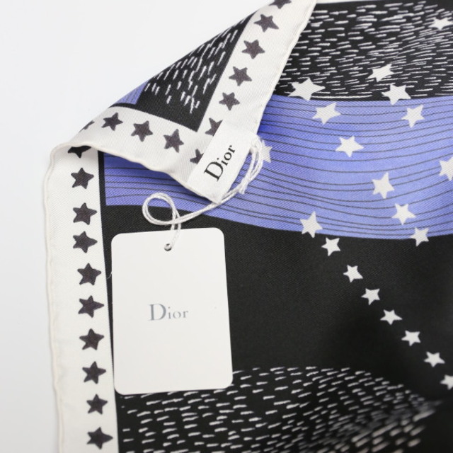 ディオール スカーフ ブラック×ピンク Dior シルクツイル スカーフ-
