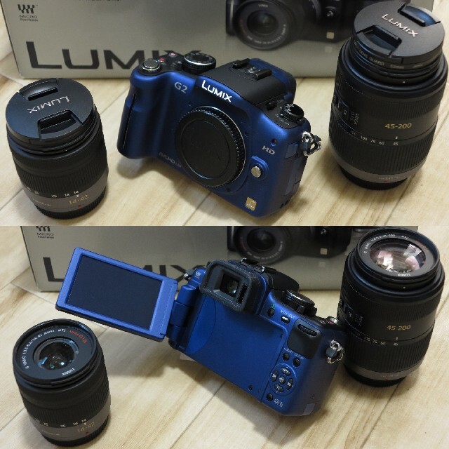 カメラパナソニック LUMIX G2 Wズームレンズキット ブルー DMC-G2W