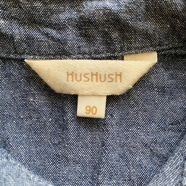 HusHush(ハッシュアッシュ)の美品 ワークシャツ ワッペンシャツ 90 キッズ/ベビー/マタニティのキッズ服男の子用(90cm~)(ブラウス)の商品写真