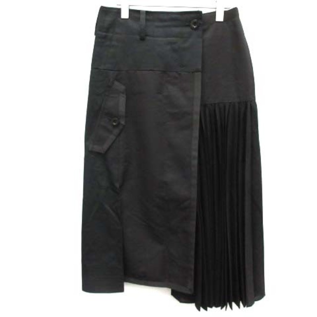 sacai(サカイ)のサカイ 21SS Suiting Skirt スカート プリーツ 2 M 黒  レディースのスカート(ロングスカート)の商品写真