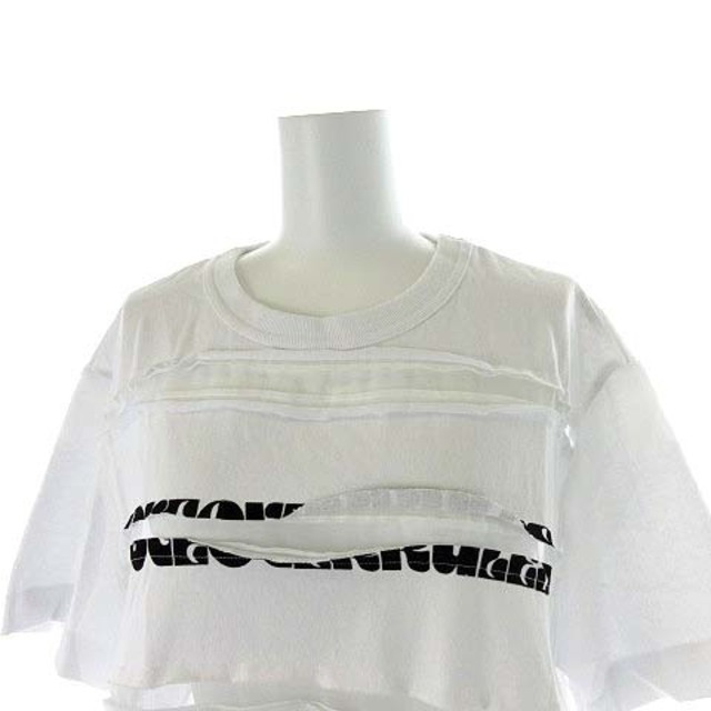 サカイ 21SS Tシャツ カットソー 半袖 切替 ロゴ 3 L 白 ホワイト