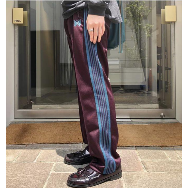 新品 ストレート ネイビー ブラウン needles トラックパンツ 2