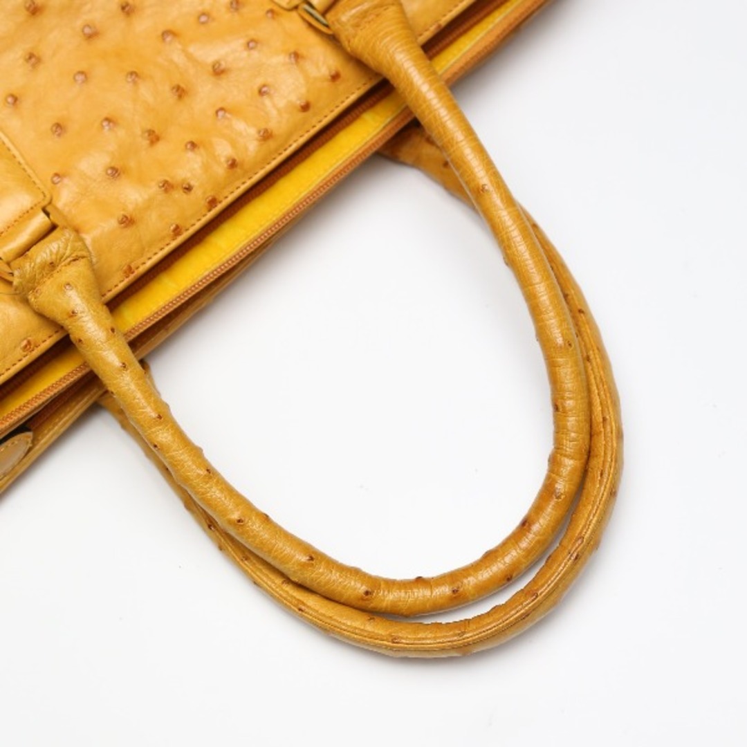 OSTRICH(オーストリッチ)のオーストリッチ  ハンドバッグ キャメル  ostrich 高級革 レディースのバッグ(ハンドバッグ)の商品写真