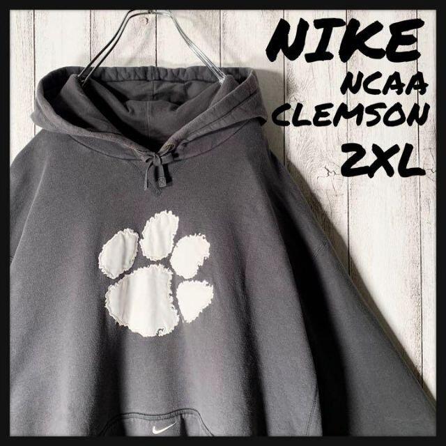 【レアカラー NCAA 2XL】ナイキ NIKE クレムソン 刺繍ロゴ パーカー