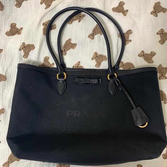こてママ様専用!!!プラダ ジャガード トートバッグ PRADA 黒