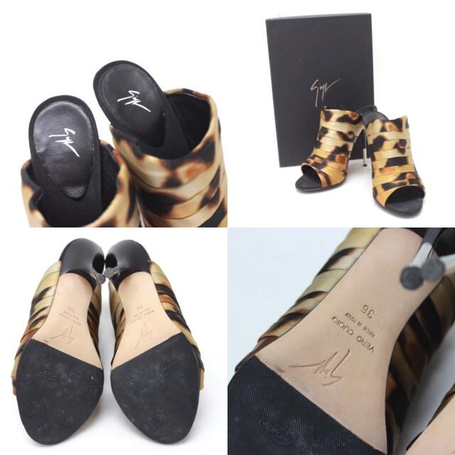 giuzeppe zanotti(ジュゼッペザノッティ)のジュゼッペザノッティ レオパード 豹柄 ミュール  パンプス ブラウン レディースの靴/シューズ(サンダル)の商品写真