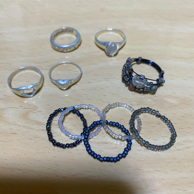 シルバーリング　ビーズリング　セット レディースのアクセサリー(リング(指輪))の商品写真