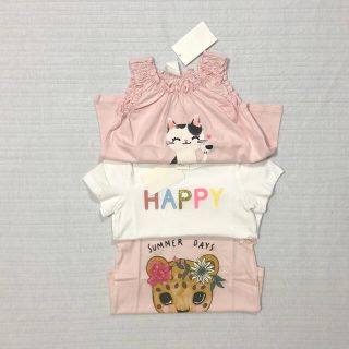 エイチアンドエム(H&M)の【新品】H&M  女の子トップス　3枚セット(Ｔシャツ)