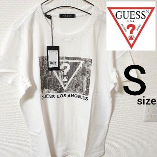 ゲス(GUESS)の新品タグ付き ゲス GUESS ホワイト メンズ S 半袖Tシャツ カットソー(Tシャツ/カットソー(半袖/袖なし))