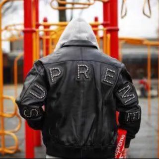 supreme studded arc logo leather jacket