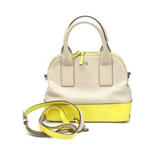 ケイトスペードニューヨーク(kate spade new york)のケイトスペード  ハンドバッグ ベージュ×イエロー  Kate Spade 2WAY ショルダーストラップ付(ハンドバッグ)