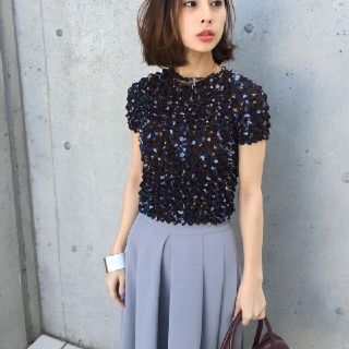 アメリヴィンテージ(Ameri VINTAGE)のFLORET POPCORN TOPS(シャツ/ブラウス(半袖/袖なし))