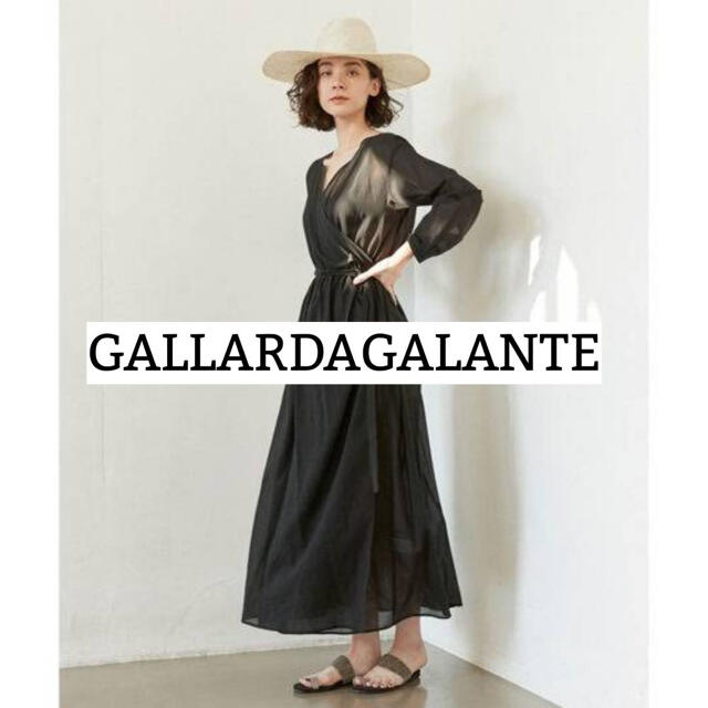 美品☆GALLARDAGALANTE カシュクール ロングワンピース ブラック