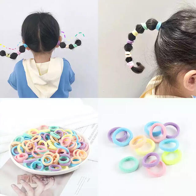 痛くないナイロンヘアゴム２０個セット　ホワイト　即購入OK キッズ/ベビー/マタニティのこども用ファッション小物(その他)の商品写真