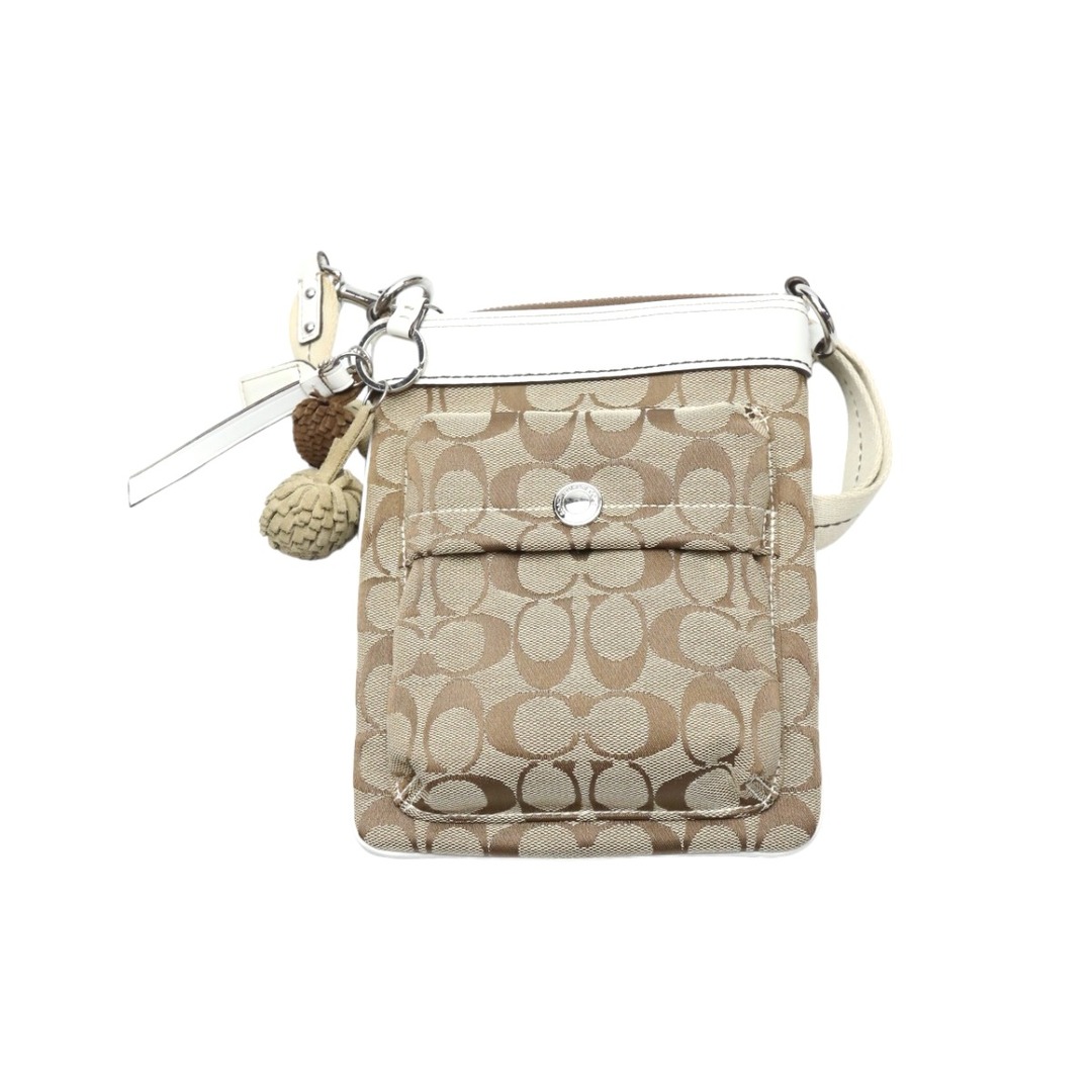 COACH スイングバッグ ショルダーバッグ 7082 COACH - コーチ 7082 ショルダーバッグ カーキ×ホワイト COACH