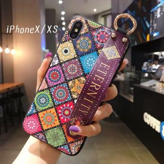 ♦新品送料込み♦ iPhoneX iPhoneXS カバー エスニック カラフル(iPhoneケース)