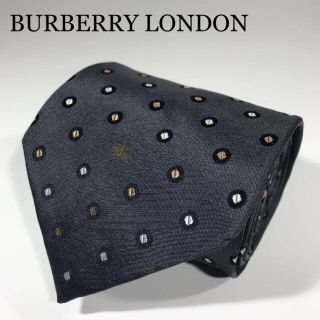 バーバリー(BURBERRY)のバーバリーロンドン アラ商事 高級シルク ネクタイ ホースロゴ 刺繍 ドット(ネクタイ)