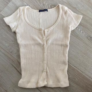 ブランディーメルビル(Brandy Melville)のブランディメルビルBrandy Melville ベージュトップス(カットソー(半袖/袖なし))