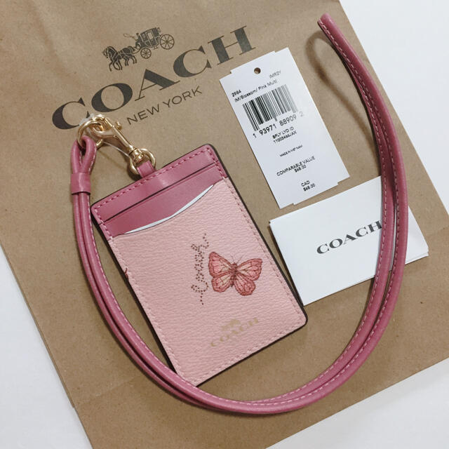 値下げ‼! 新品タグ付 COACＨ カード入れ パスケース ＩＤホルダー ピンク