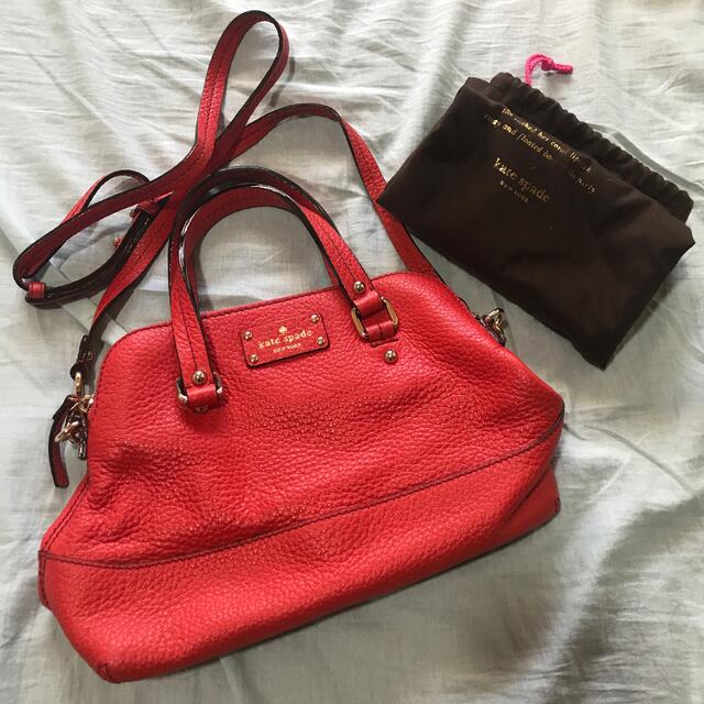 美品☆kate spade☆真っ赤ショルダーバッグ