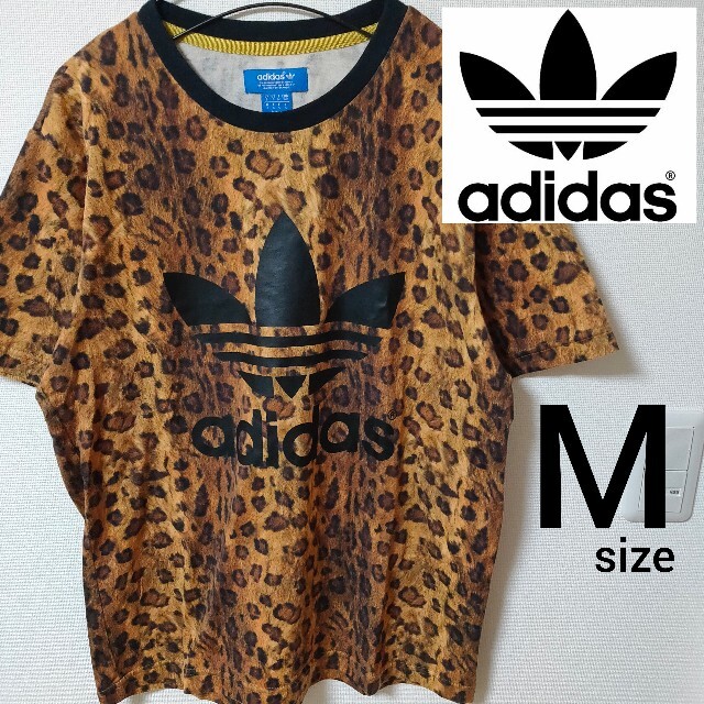 adidas(アディダス)のadidas レオパード柄 豹柄 半袖Tシャツ カットソー メンズ M ヒョウ柄 メンズのトップス(Tシャツ/カットソー(半袖/袖なし))の商品写真