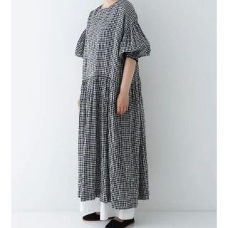 ネストローブ(nest Robe)の新品タグ付き＊完売＊ネストローブ  ギンガムバルーンスリーブワンピース(ロングワンピース/マキシワンピース)