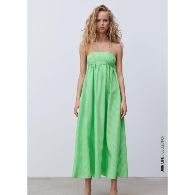 ZARA - ZARA ザラ 新品未使用 ストライプ柄ミディ丈ワンピース ZARA - ZARA ザラ 新品未使用 ストライプ柄ミディ丈ワンピース