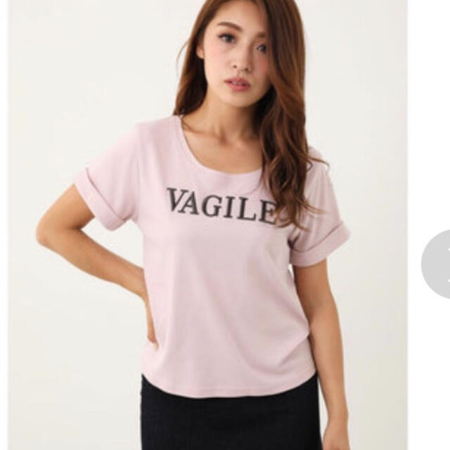 rienda(リエンダ)のrienda ❤️VAGILE Tシャツ　ピンク レディースのトップス(Tシャツ(半袖/袖なし))の商品写真