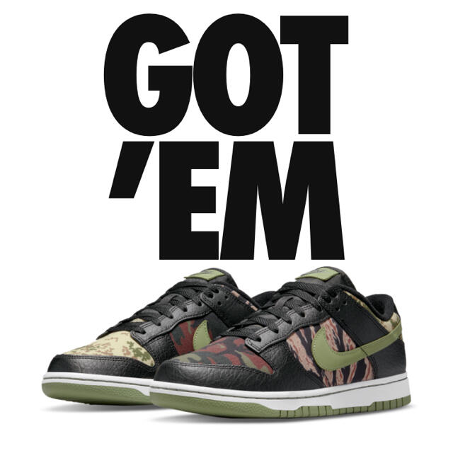 NIKE(ナイキ)のNIKE DUNK LOW SE "BLACK MULTI CAMO" メンズの靴/シューズ(スニーカー)の商品写真