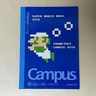 ニンテンドウ(任天堂)の【Pooh様】　Campus マリオコラボ　B6ノート(ノート/メモ帳/ふせん)