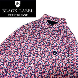 ブラックレーベルクレストブリッジ(BLACK LABEL CRESTBRIDGE)のブラックレーベルクレストブリッジ ロゴ刺繍 花柄 モザイク柄 長袖 シャツ M(シャツ)