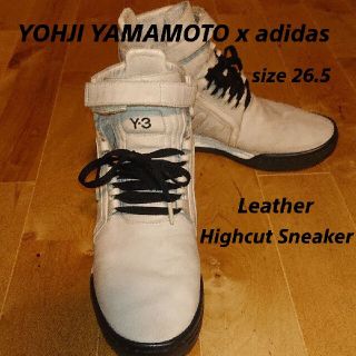 ワイスリー(Y-3)のヨウジヤマモトY3 x adidas ハイカット レザースニーカー 白 26.5(スニーカー)