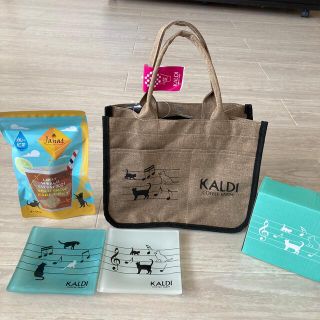 カルディ(KALDI)のカルディ　ねこの日バッグ(白桃ゼリー、ネコダッグワーズ無し)(トートバッグ)