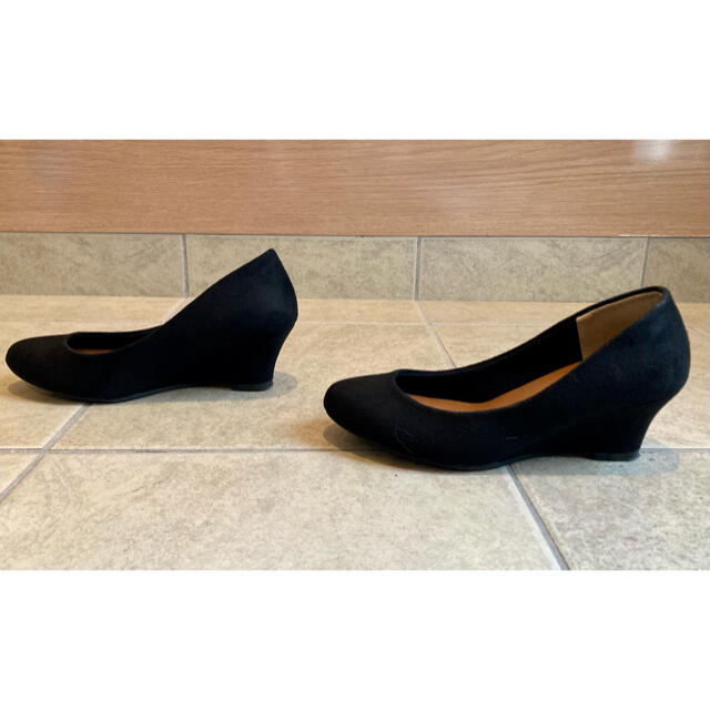 セスト　パンプス　ウエッジ　ブラック　スウェード レディースの靴/シューズ(ハイヒール/パンプス)の商品写真