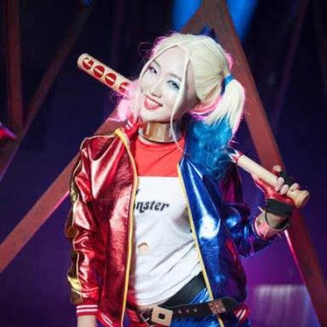 高品質！【4点セット】　スーサイドスクワッド　ハーレイクイン　コスプレ　(S)
