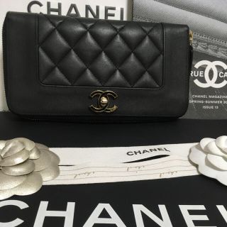 シャネル(CHANEL)の柳澤聡子様専用♡美品★  シャネル  長財布 ラウンドジップ ブラック 正規品(財布)