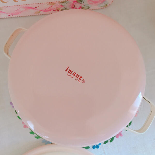 imane イマン ダイアナローズ キャセロール 両手鍋 ホーロー 美品 レア