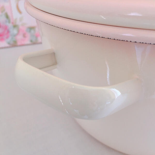 imane イマン ダイアナローズ キャセロール 両手鍋 ホーロー 美品 レア